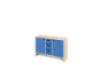 Storage Unit M with shelves and doors + deep cardboard trays - Blue