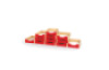 12 - small wooden trays - Red