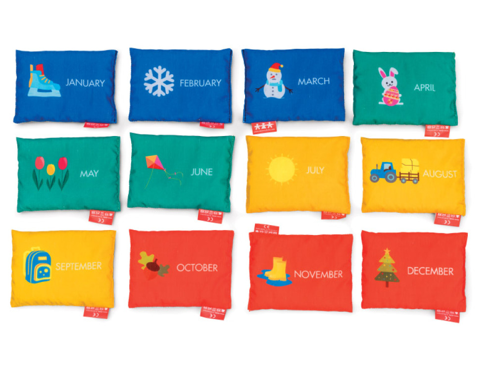 Bean bags - months of the year. Polish-English version