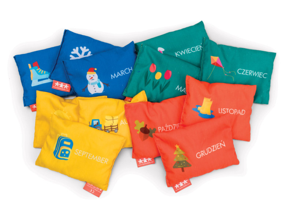 Bean bags - months of the year. Polish-English version