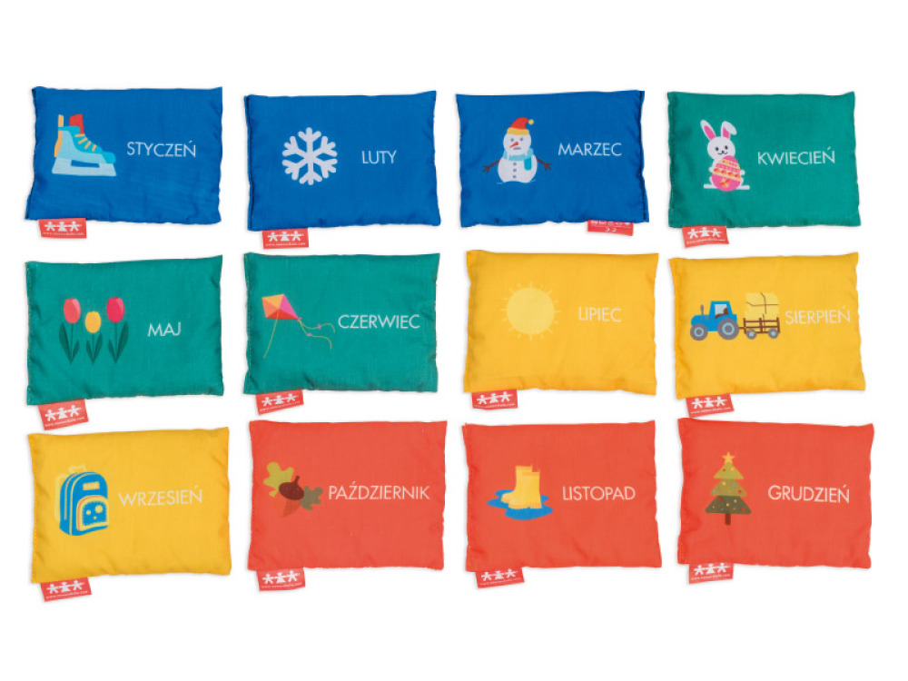Bean bags - months of the year. Polish-English version