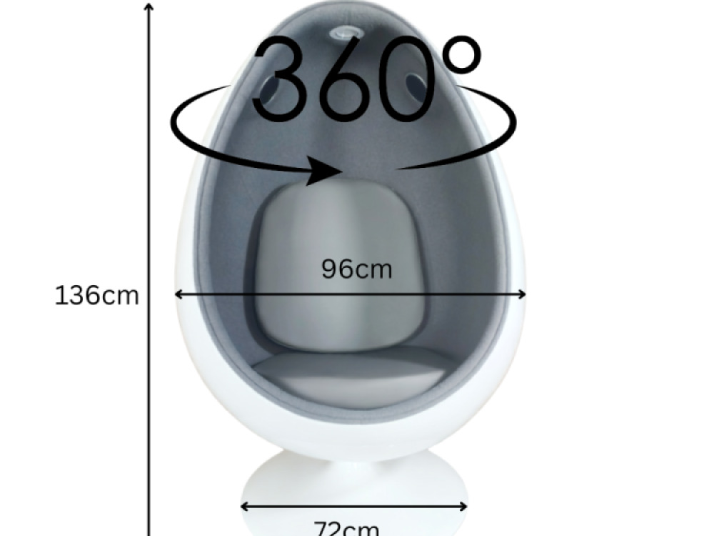 Retro Egg Chair with Sound and Lights – Grey