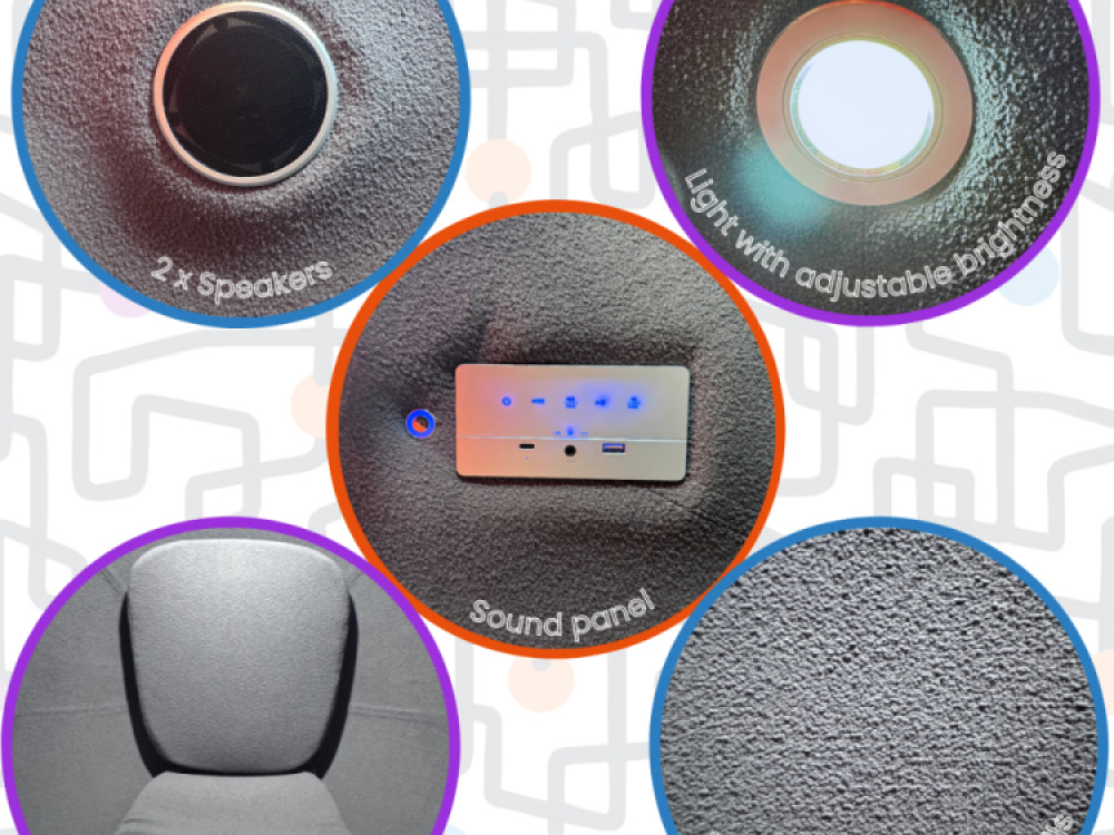 Retro Egg Chair with Sound and Lights – Grey