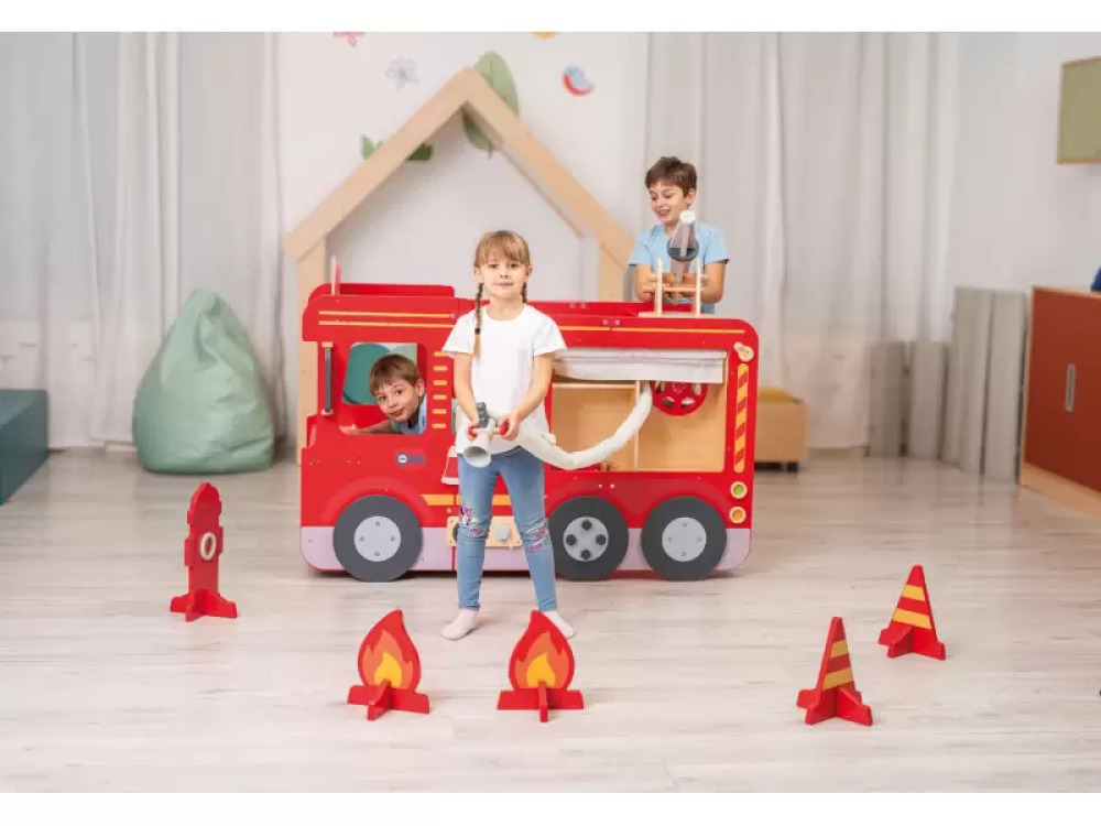 Fire truck. Manipulative play corner