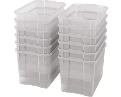 Extra large plastic containers - transparent - 12