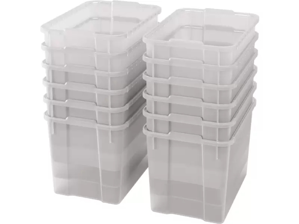Extra large plastic containers - transparent - 12