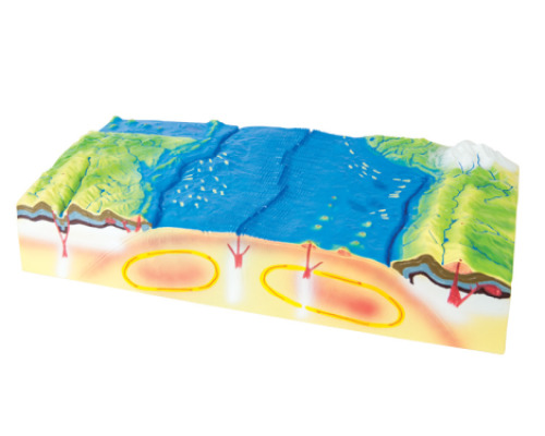 Model of modular makeup & earth terrain