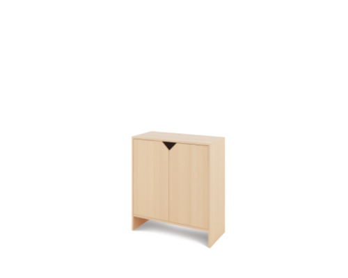 Storage Unit L with shelves + doors - Beech