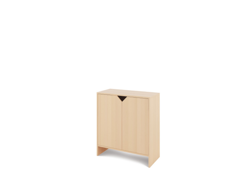 Storage Unit L with shelves + doors - Beech