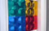 COLOURED 4 BUBBLES CONVEX MIRRORS SET OF 4