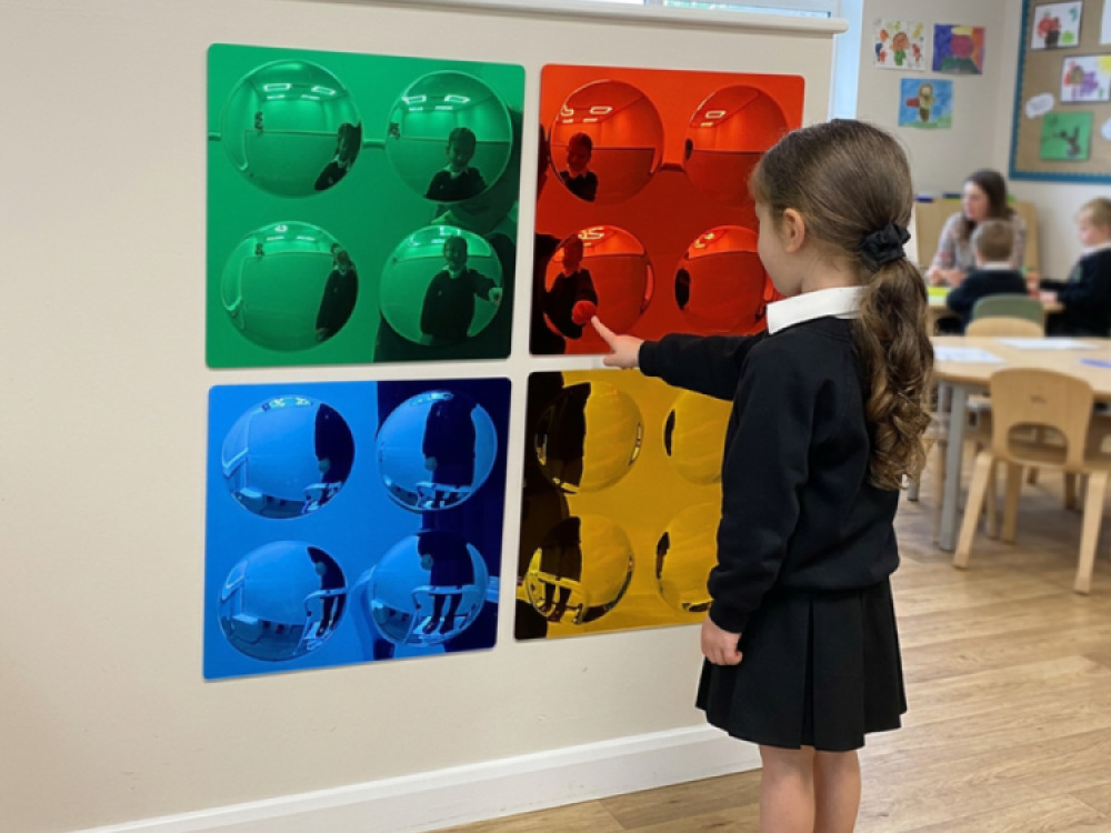 COLOURED 4 BUBBLES CONVEX MIRRORS SET OF 4