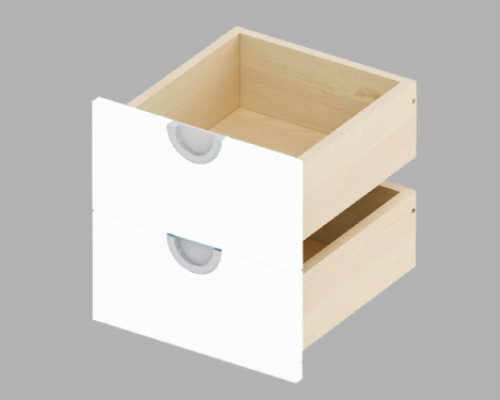 Cubo ACCESSORIES SHELVES AND DRAWERS white narrow low 2 pcs.