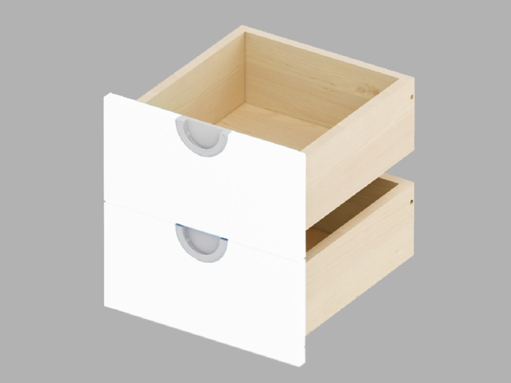 Cubo ACCESSORIES SHELVES AND DRAWERS white narrow low 2 pcs.