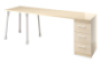 Prima desk with drawers birch