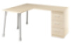 Prima desk with drawers birch