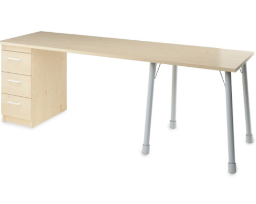 Prima desk with drawers birch