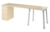 Prima desk with drawers birch