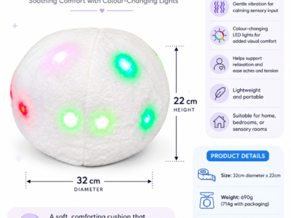 LED Massage Cushion – White