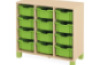 Cabinet with 12 deep containers. Green. Fresh Collection