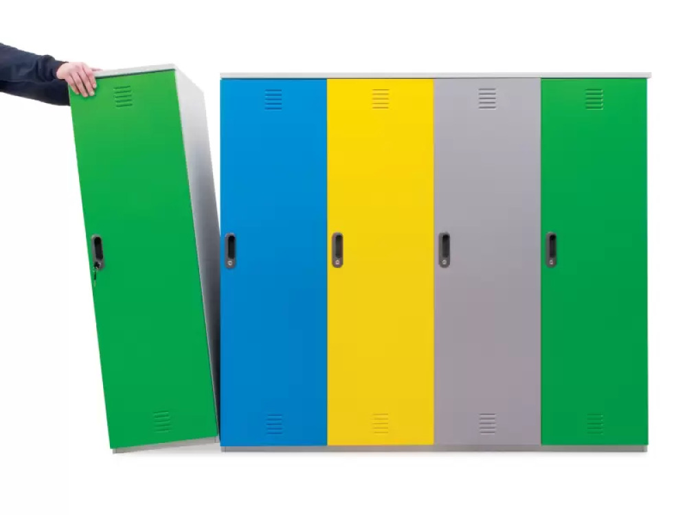 Add-on for low 4-person metal cloakroom - yellow