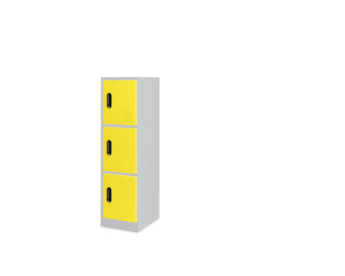 3-person add-on for 9-person metal cloakroom - yellow
