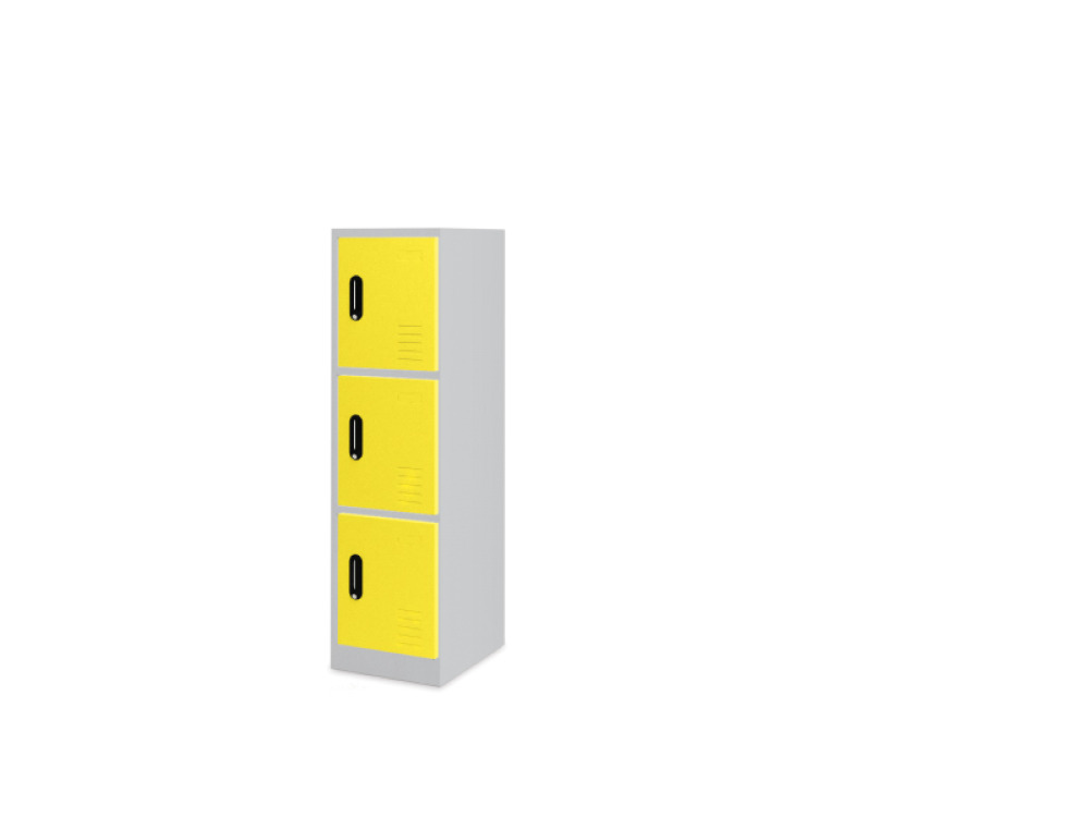 3-person add-on for 9-person metal cloakroom - yellow