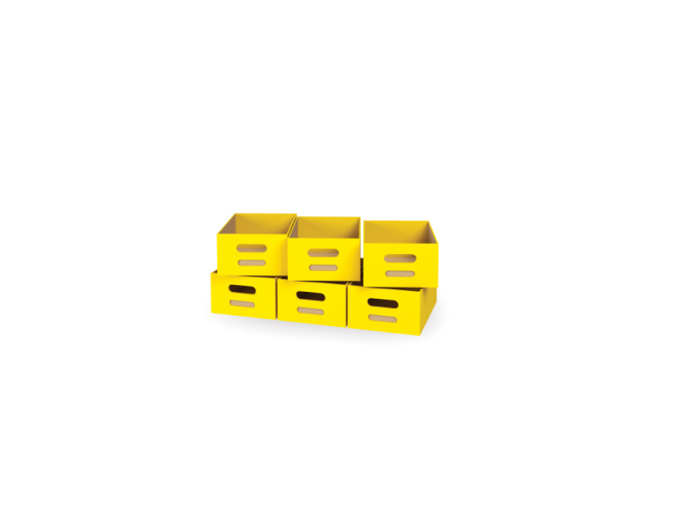 6 - big cardboard trays - Yellow