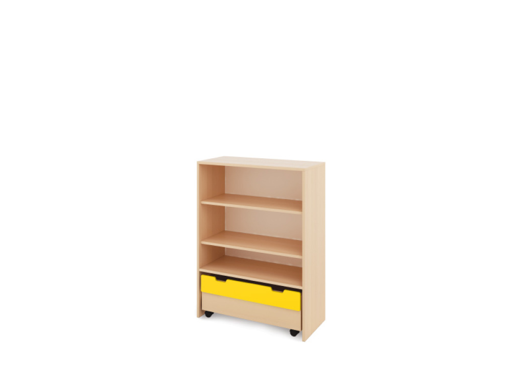 Storage Unit X with shelves + containers - Yellow