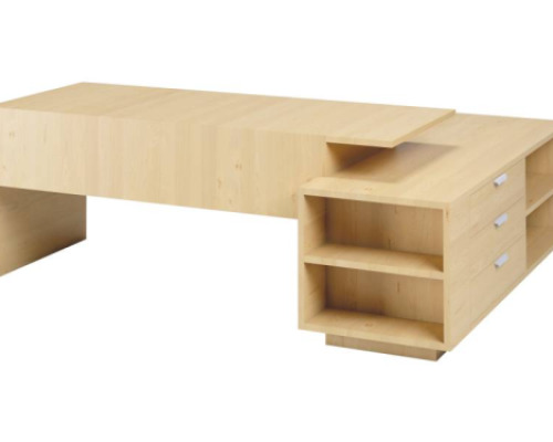 Headmaster s desk with raised table top and drawers - birch. Exclusive