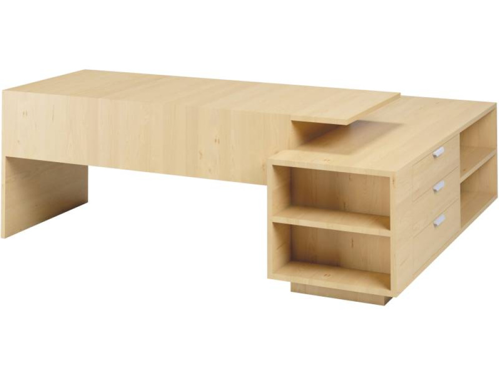 Headmaster s desk with raised table top and drawers - birch. Exclusive