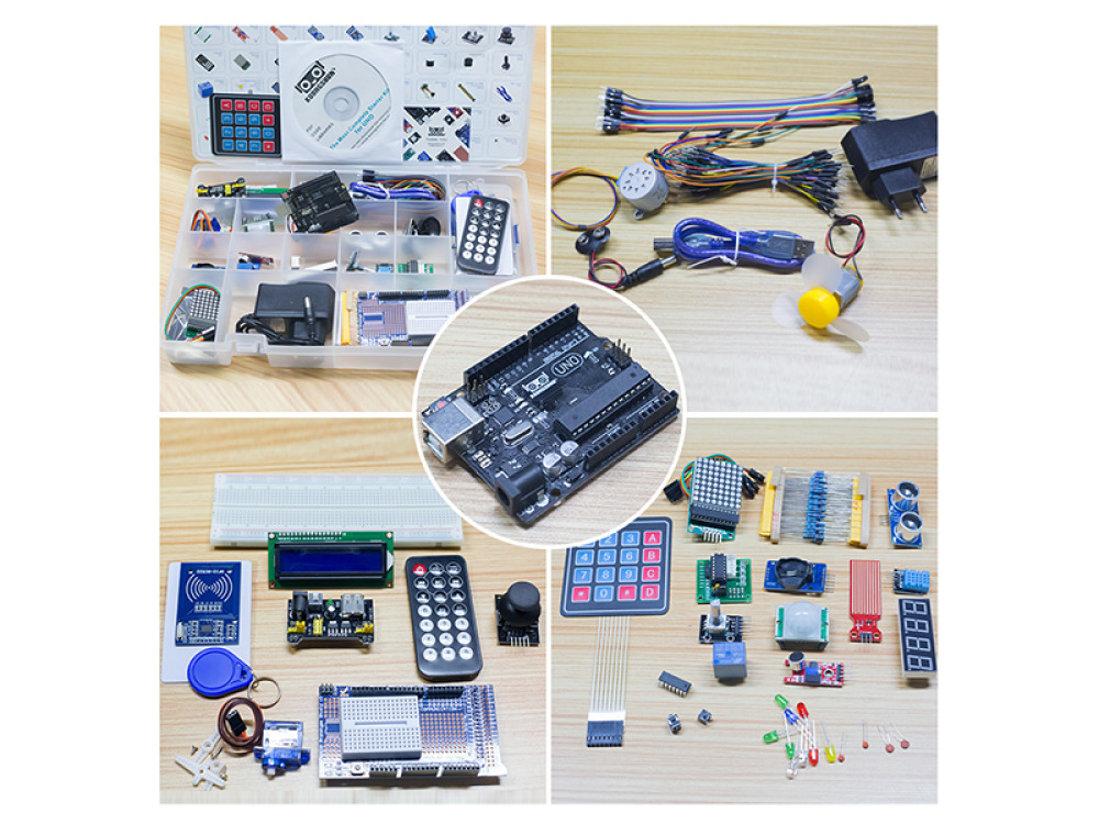Microcontroller with sensors and accessories. The most complete guide for Arduinu UNO R3
