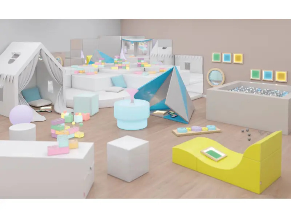 Set. White world experience room