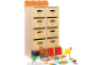 ECO. storage cabinet with bricks and worksheets