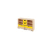 Storage Unit M with shelves + with deep wooden trays & container - Yellow