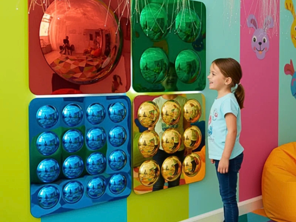 Coloured Assorted Convex Mirrors – 4 PCS