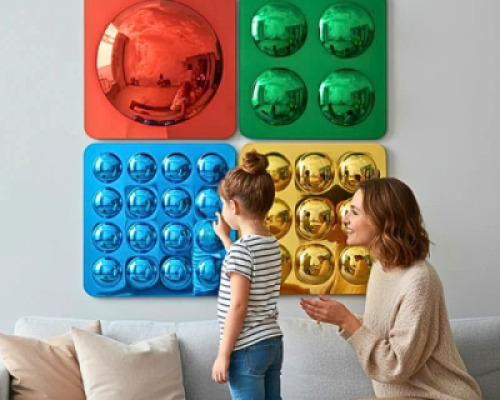 Coloured Assorted Convex Mirrors – 4 PCS