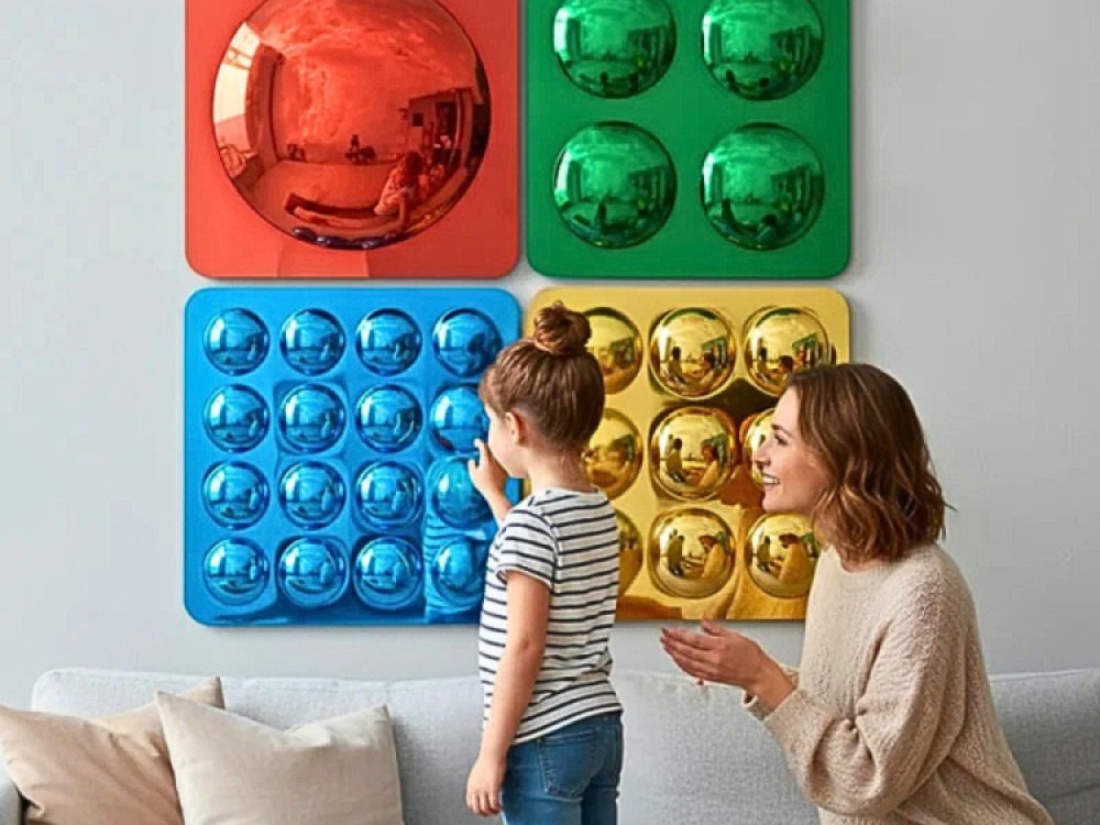 Coloured Assorted Convex Mirrors – 4 PCS