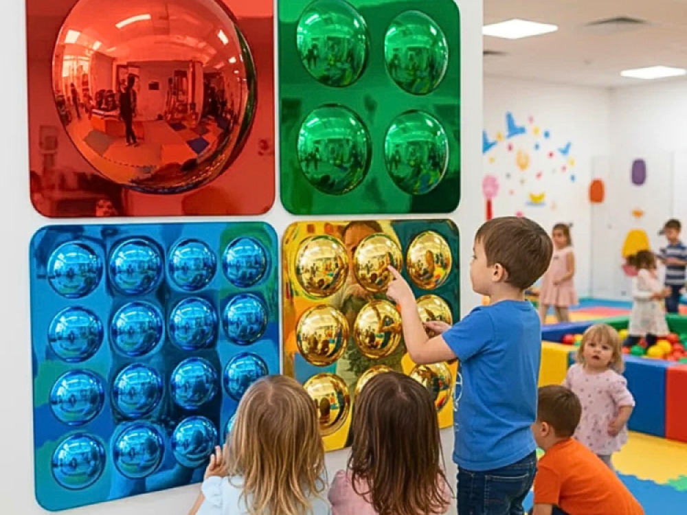 Coloured Assorted Convex Mirrors – 4 PCS