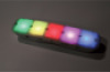 Illuminated panel of colourful cubes