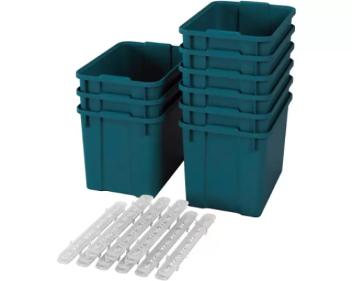 Extra large plastic containers with runners - eco sea green - 09
