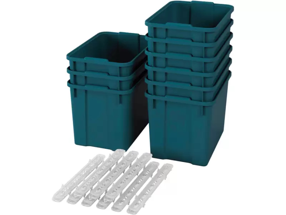 Extra large plastic containers with runners - eco sea green - 09