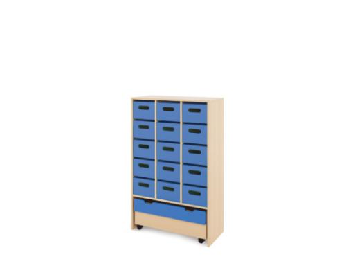 Storage Unit XL with deep cardboard trays + container - Blue