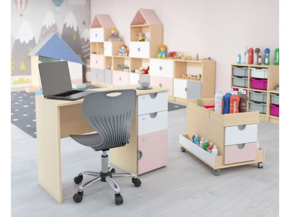 Cubo doors for Crib Wardrobe, 2 pcs. Pale pink