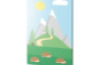 Forest wall panel. Mountains with hedgehogs