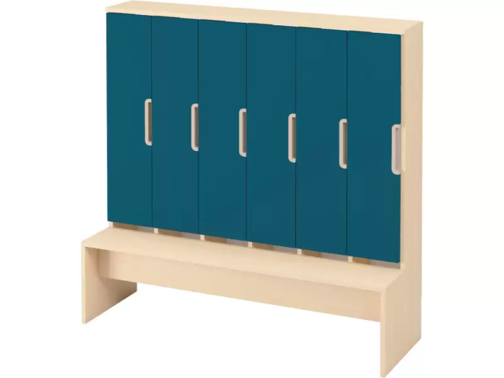 Doors with handle for cloakroom Vita 6 - Emerald blue
