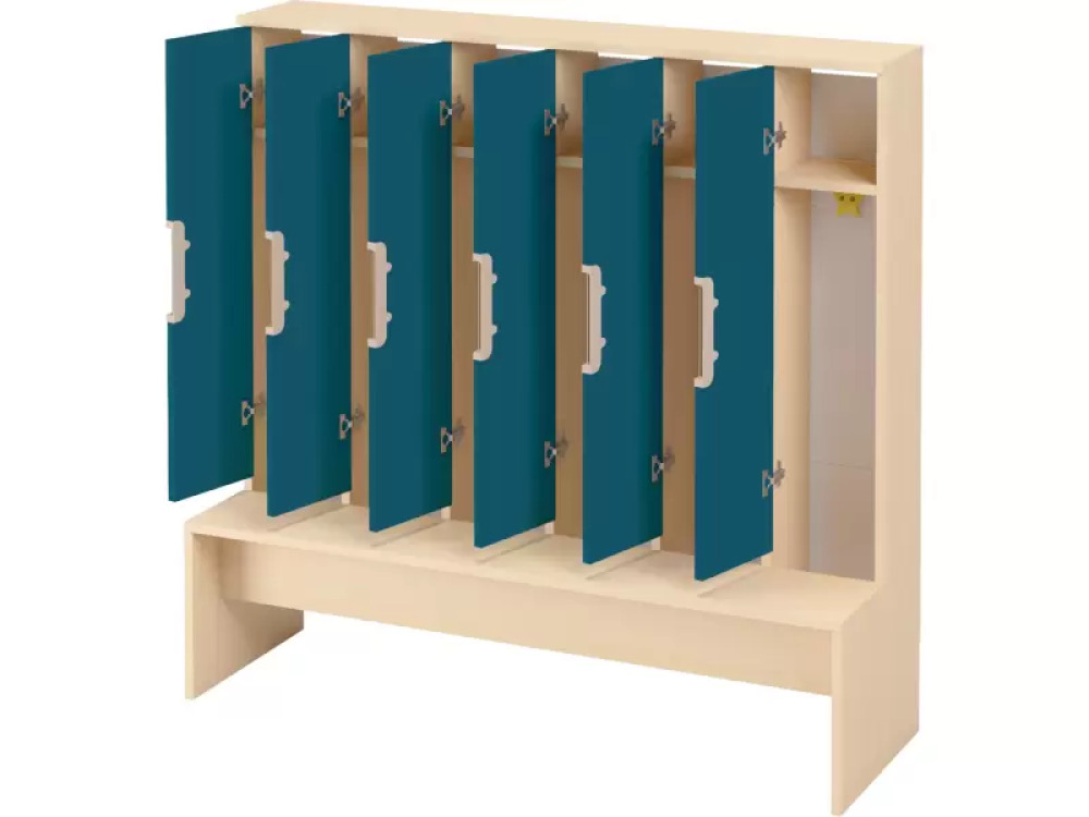 Doors with handle for cloakroom Vita 6 - Emerald blue