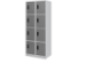 Tall 8-person metal cloakroom - grey