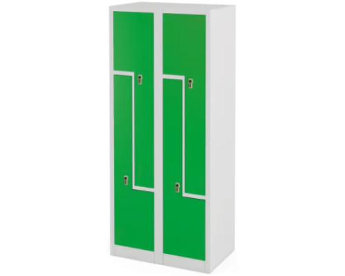 Metal 4-person cloakroom with a combination lock. Green - size L.