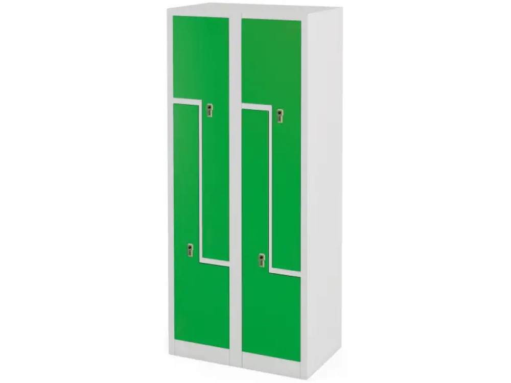 Metal 4-person cloakroom with a combination lock. Green - size L.