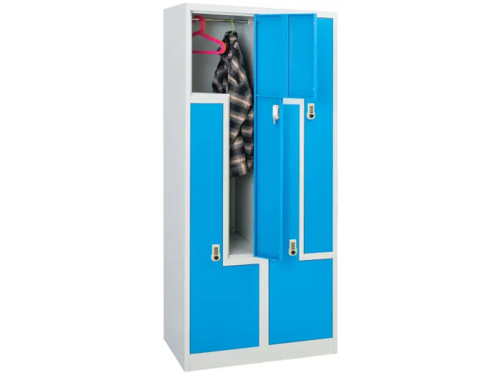 Metal 4-person cloakroom with a combination lock. Green - size L.